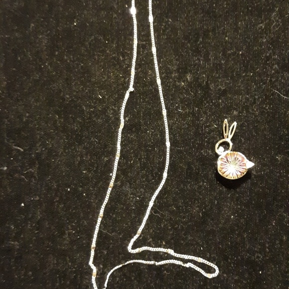 New Stunning Mystic Topaz Silver Rabbit Ears Pendant Necklace. - Picture 8 of 8